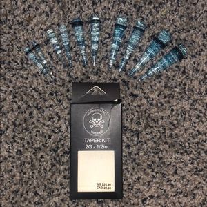 Sparkley blue ear tapers 2G-1/2in